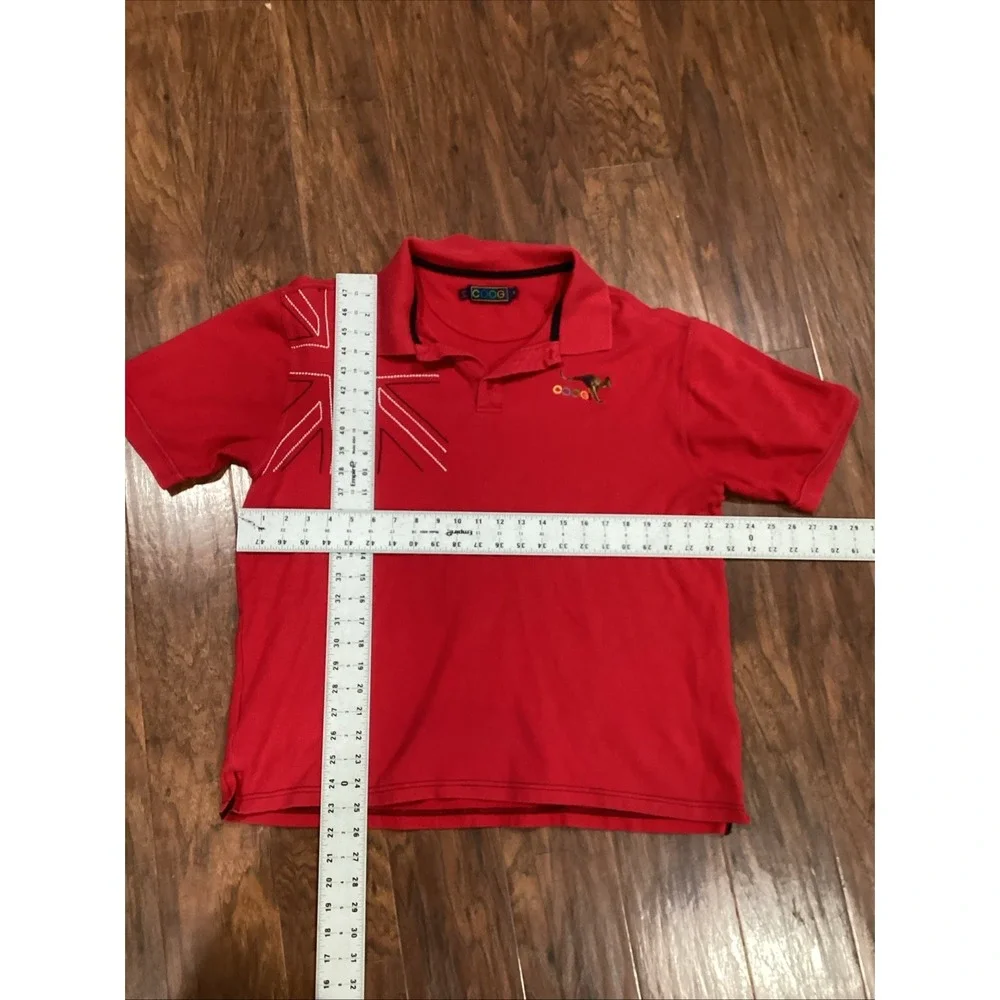 Coogi  XL Red Knit Polo Shirt
